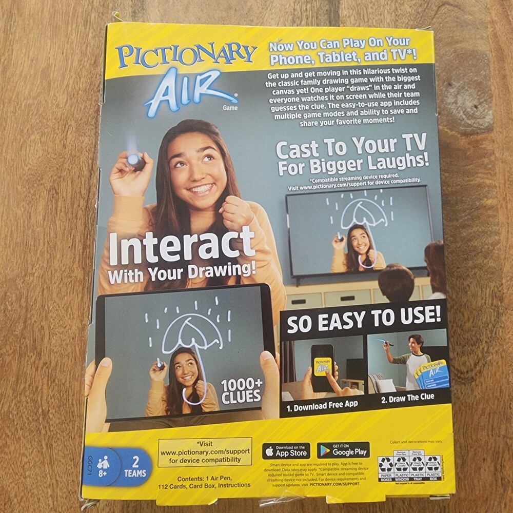 Mattel Games Pictionary Junior Air Family Game 2 Teams Ages 8+ New Sealed - Picture 4 of 5